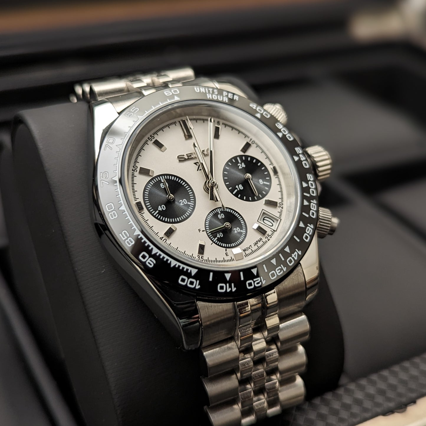 Daytona Panda Homage | Chronograph | Jubilee Bracelet  | Free Shipping Worldwide