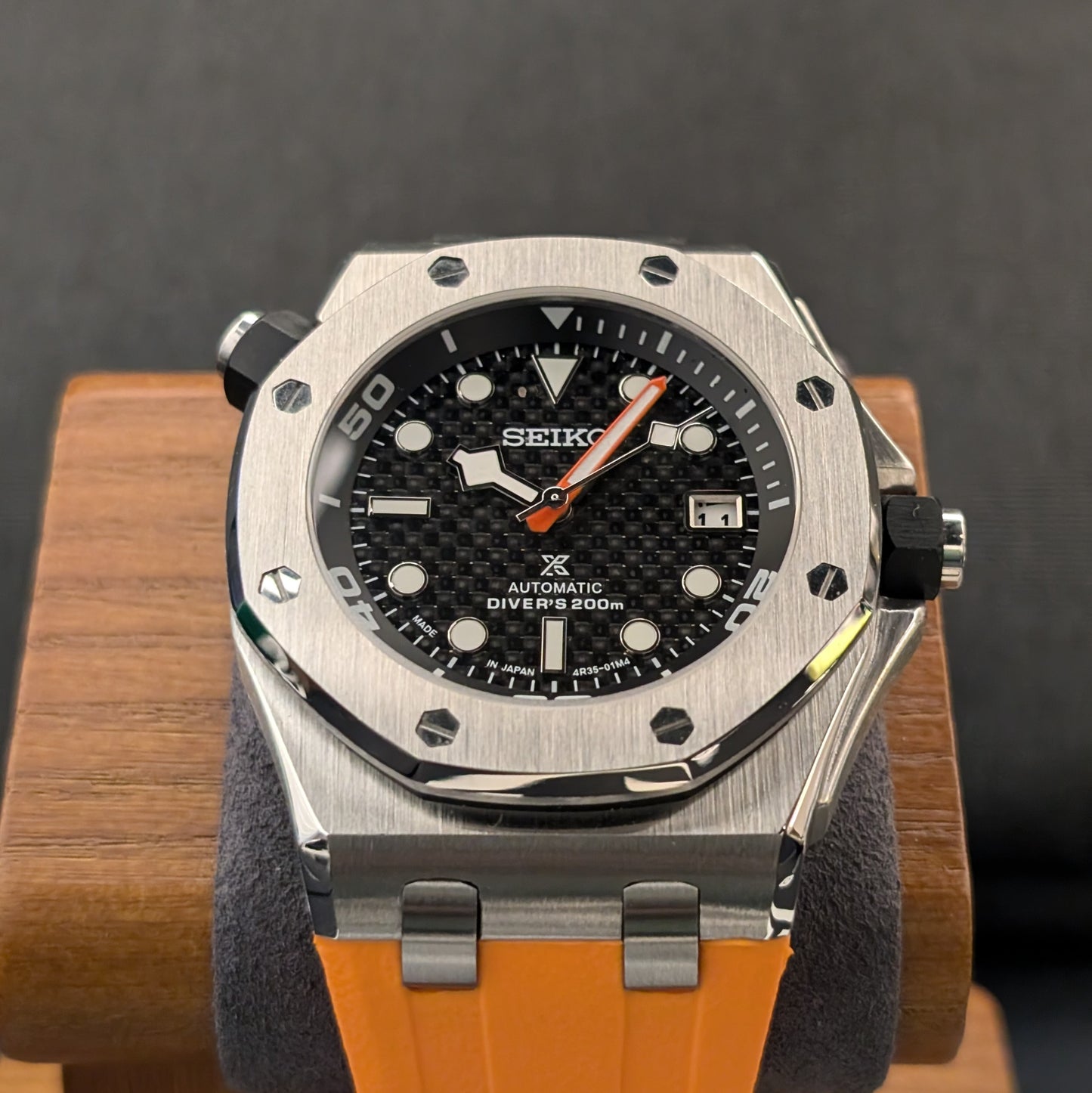 SeikOak Offshore Diver Sunburst orange Custom