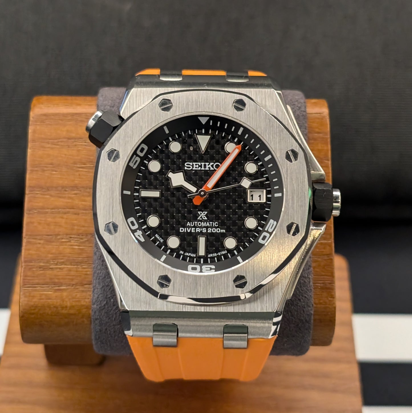 SeikOak Offshore Diver Sunburst orange Custom