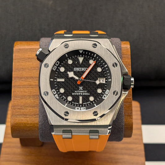 SeikOak Offshore Diver Sunburst orange Custom