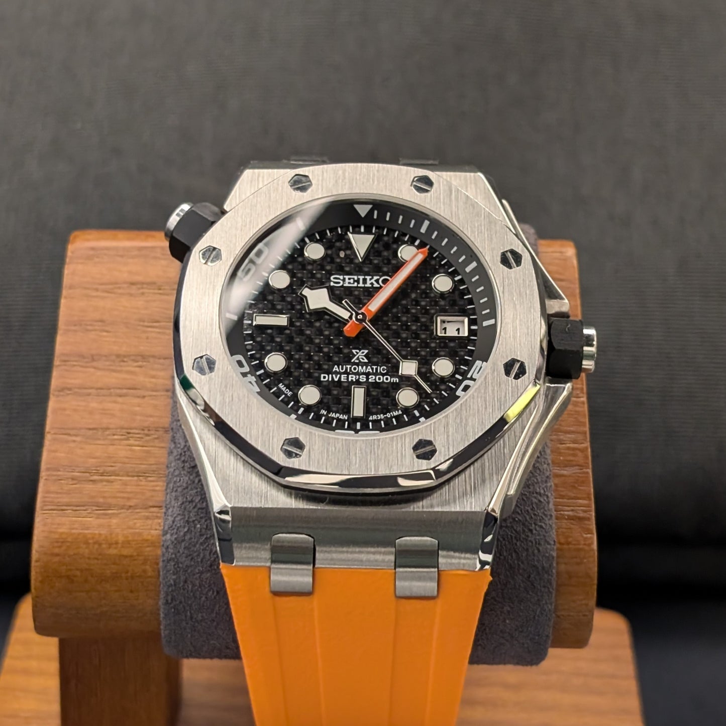 SeikOak Offshore Diver Sunburst orange Custom