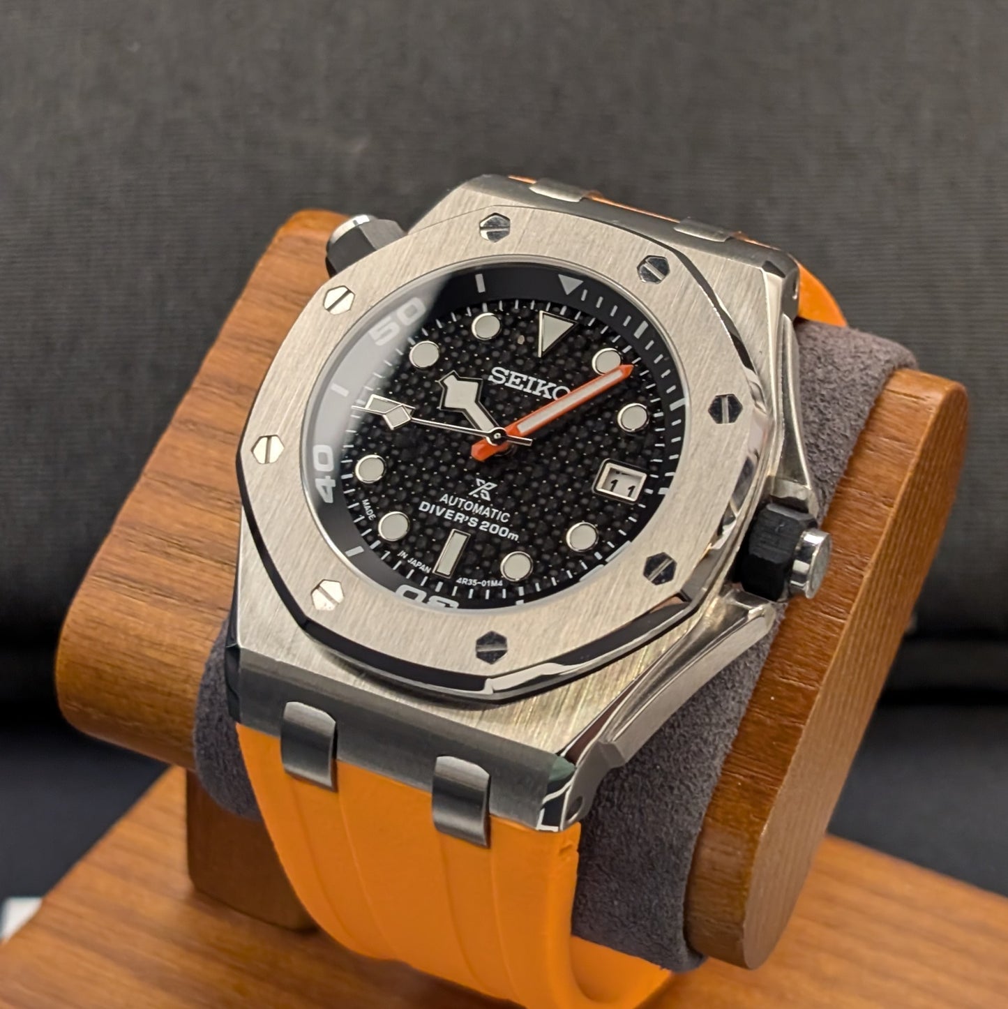 SeikOak Offshore Diver Sunburst orange Custom