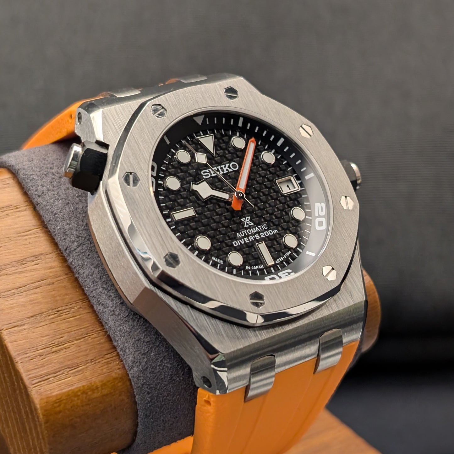 SeikOak Offshore Diver Sunburst orange Custom