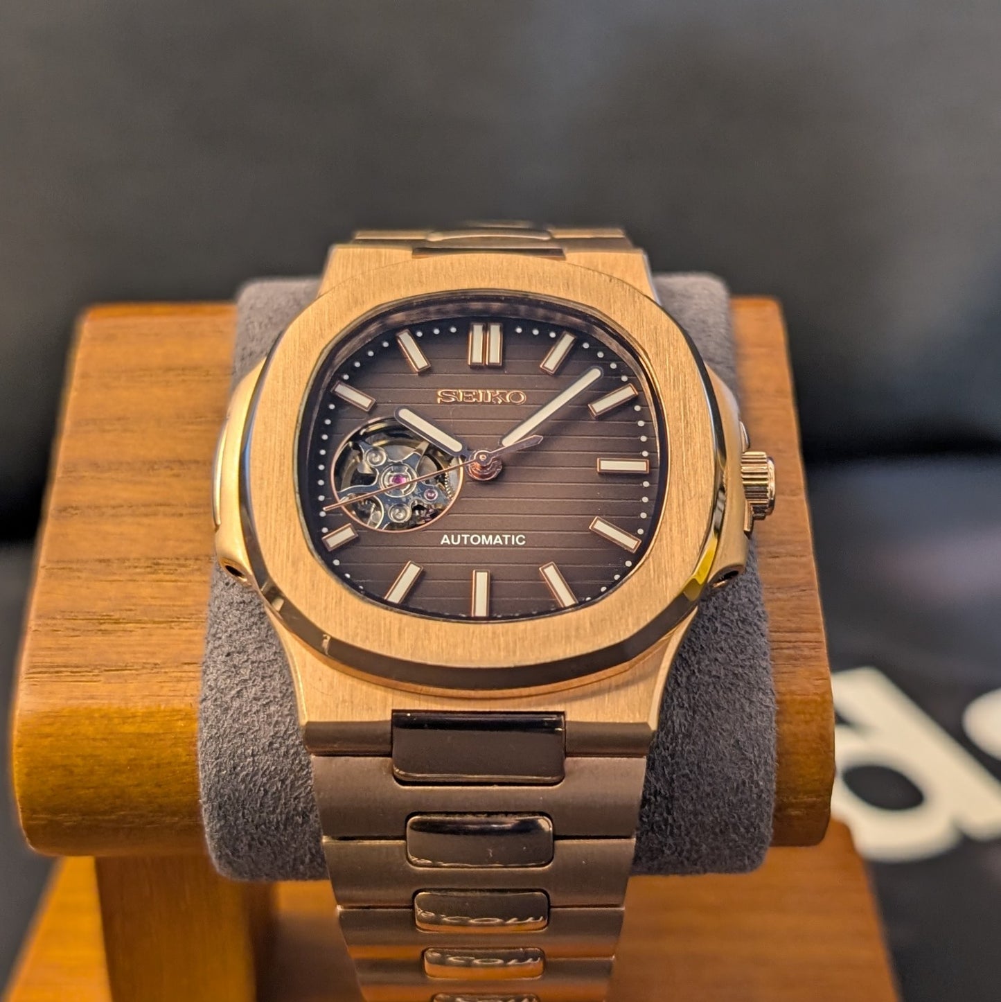 SeikoNaut Rose Gold Open Heart - PS Watch Mods