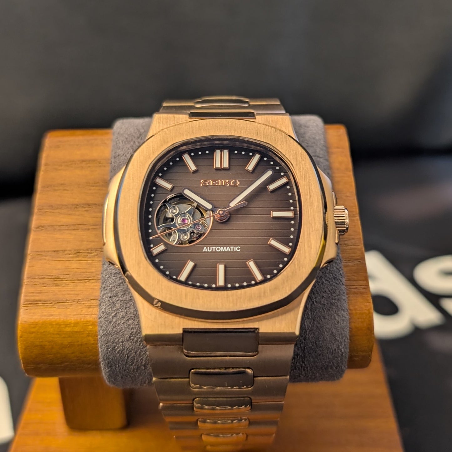 SeikoNaut Rose Gold Open Heart - PS Watch Mods