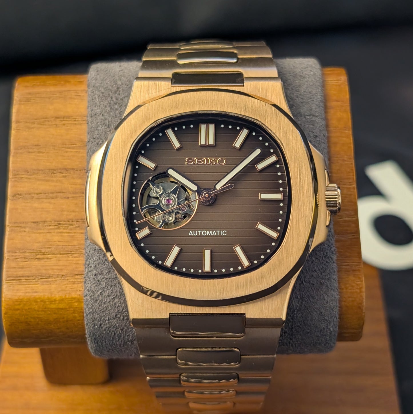 SeikoNaut Rose Gold Open Heart - PS Watch Mods