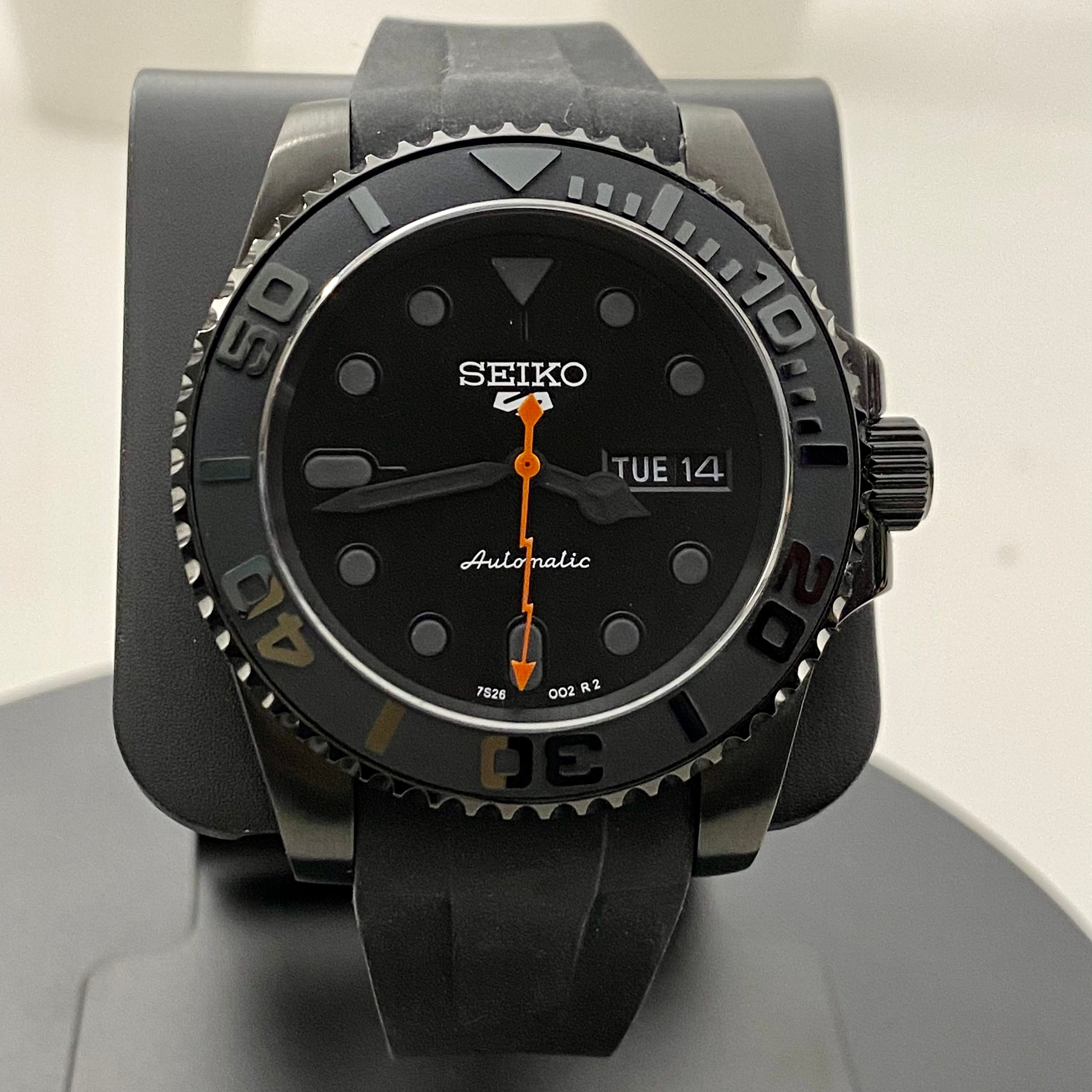 Custom Built Seiko Black Stealth Yachtmaster Style NH36 Automatic