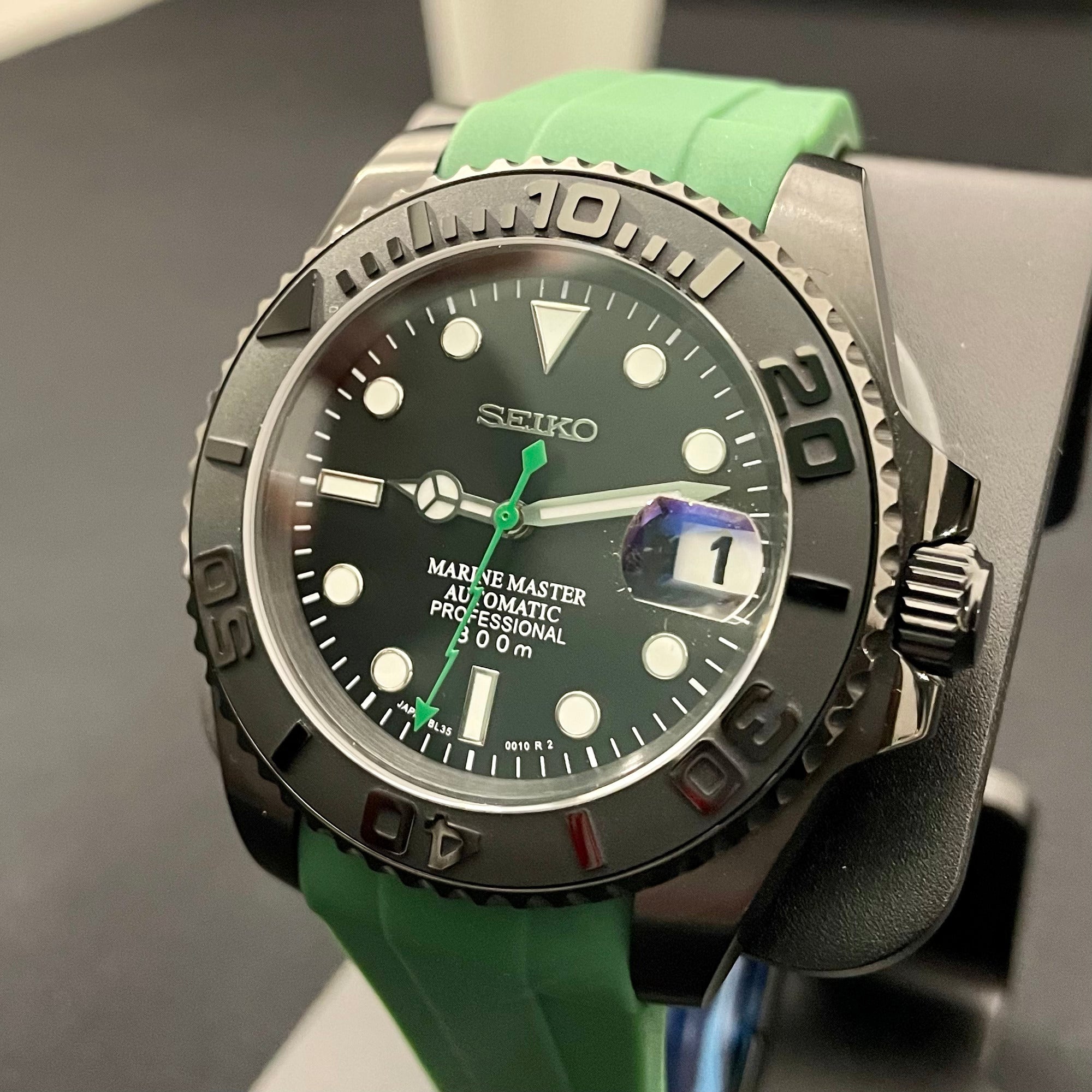 Custom Built Seiko Yachtmaster Style NH35 Automatic Watch Green