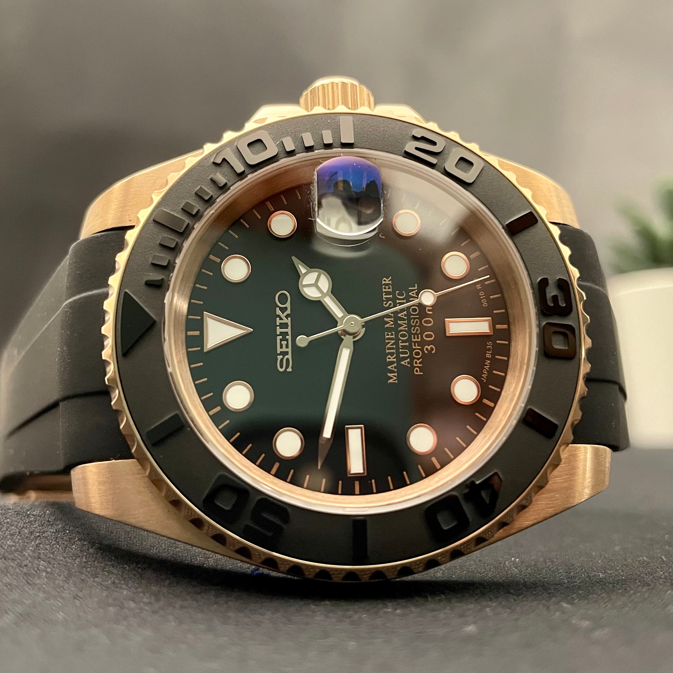 Custom Built Seiko Yachtmaster Style NH35 Rose Gold Automatic