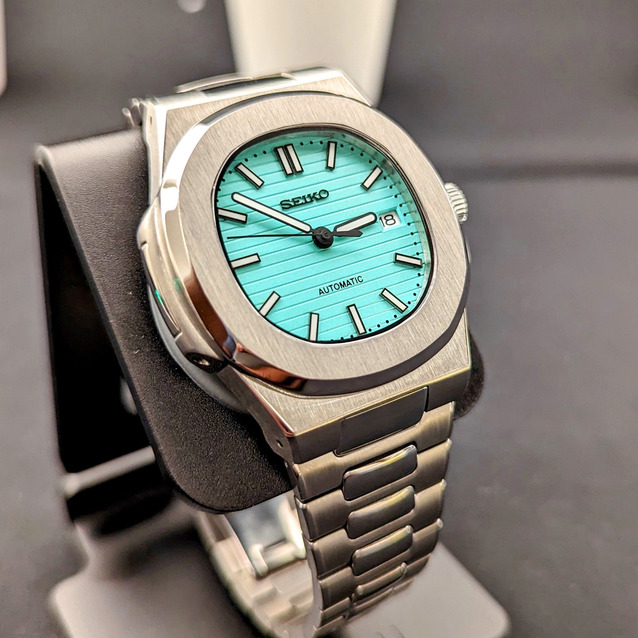 Custom SEIKO NH35 Nautilus Tiffany Style Mens Automatic Watch NH35 